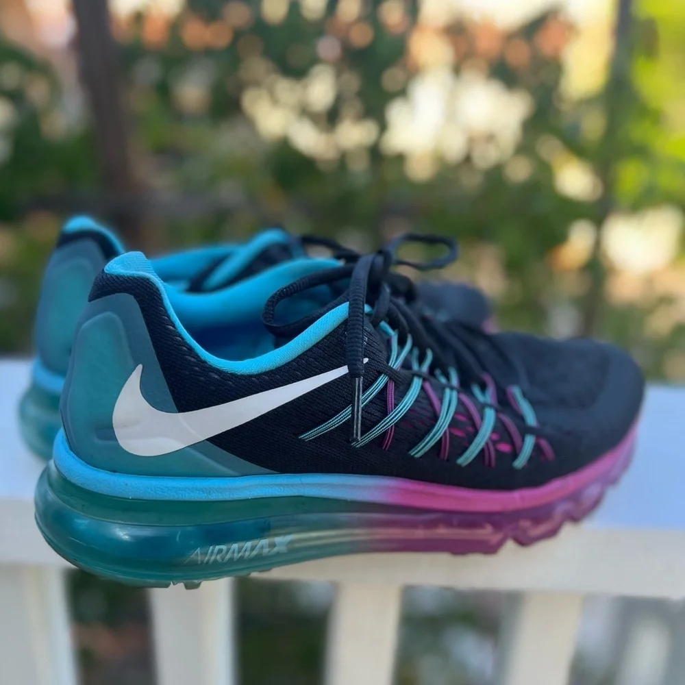 Nike Air Max Black and Pink Athletic Shoes with Breathable Mesh Size 61/2